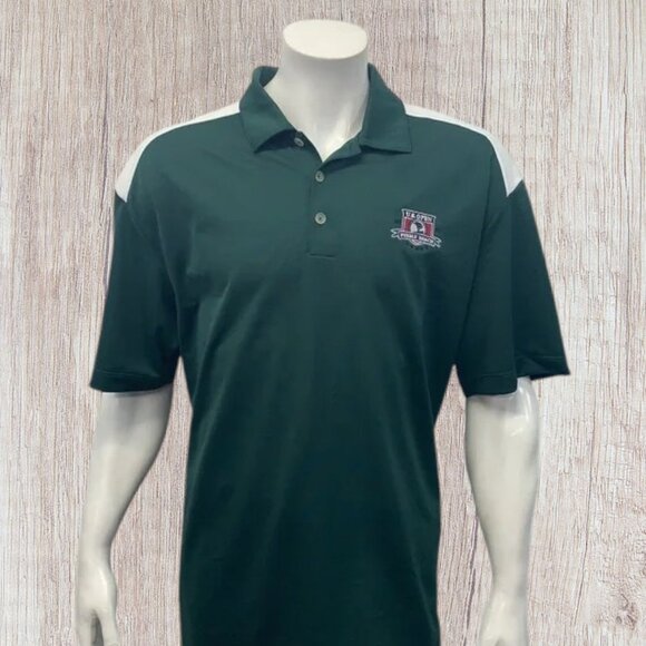 Nike Fit Dry Golf Pebble Beach US Open 2010 Green White Men's Polo Shirt Size XL - Picture 2 of 13